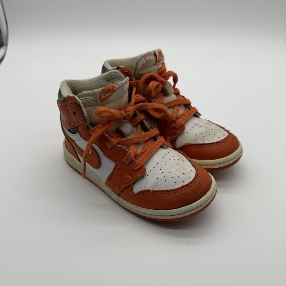 Nike Air Jordan 1 CU0450-101 Starfish High Top Sneakers Orange White 10C